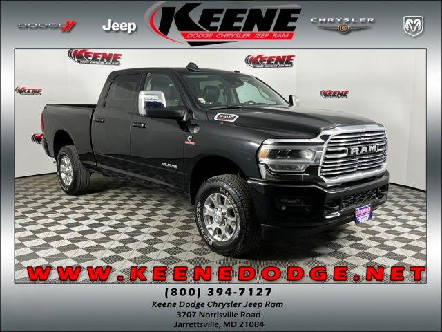 Diamond Black Crystal Pearlcoat 2024 RAM 2500 Laramie Crew Cab 4WD Pickup Truck Four-Wheel Drive 6-Speed Automatic