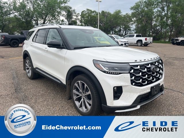 White Metallic 2025 Ford Explorer Platinum AWD SUV / Crossover All-Wheel Drive Automatic