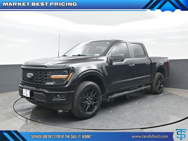 Agate Black Metallic 2024 Ford F-150 STX SuperCrew 4WD Pickup Truck Four-Wheel Drive Automatic
