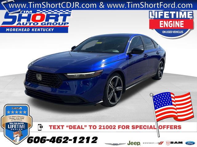 Canyon River Blue Metallic 2025 Honda Accord Hybrid Sport FWD Sedan Front-Wheel Drive Continuously Variable Transmission