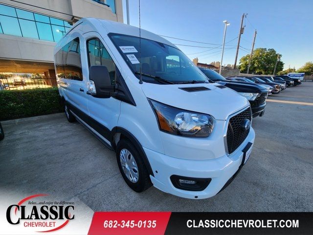 Oxford White 2025 Ford Transit Passenger 350 XLT Medium Roof LB RWD Van Rear-Wheel Drive