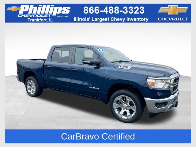 Patriot Blue Pearlcoat 2022 RAM 1500 Big Horn Crew Cab 4WD Pickup Truck Four-Wheel Drive 8-Speed Automatic