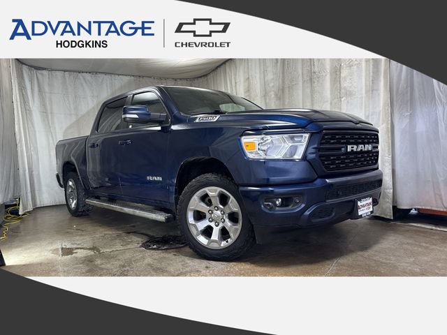 Patriot Blue Pearlcoat 2022 RAM 1500 Big Horn Crew Cab 4WD Pickup Truck Four-Wheel Drive Automatic