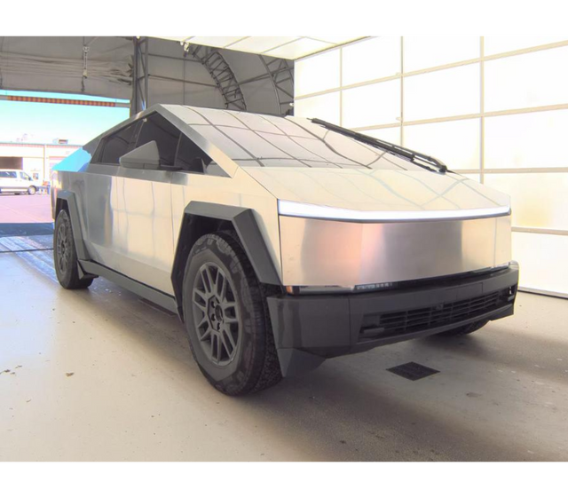 Gray (Ultra-Hard Stainless Steel) 2025 Tesla Cybertruck Crew Cab AWD Pickup Truck All-Wheel Drive 1-Speed Automatic