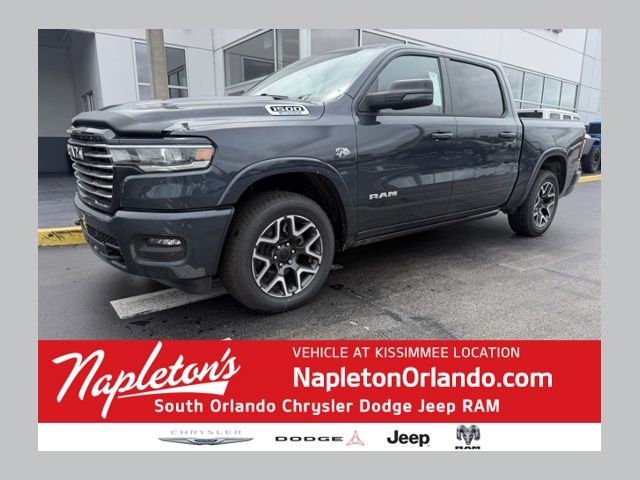 Forged Blue Metallic 2026 RAM 1500 Laramie Crew Cab 4WD Pickup Truck Four-Wheel Drive 8-Speed Automatic