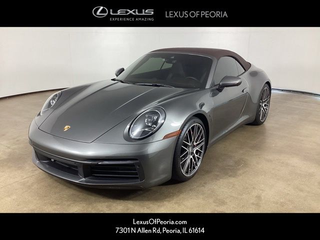 Gray (Arctic Grey) 2024 Porsche 911 Convertible All-Wheel Drive 8-Speed Automatic