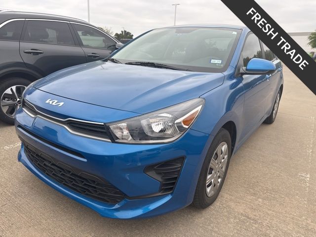 Sporty Blue 2022 Kia Rio S FWD Sedan Front-Wheel Drive Continuously Variable Transmission