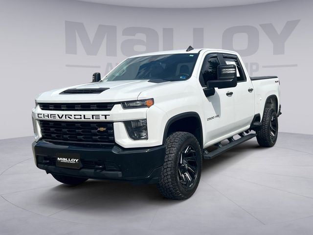 Summit White 2021 Chevrolet Silverado 2500HD Custom Crew Cab 4WD Pickup Truck Four-Wheel Drive 6-Speed Automatic