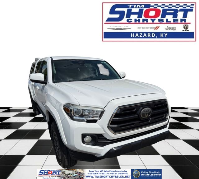 Super White 2018 Toyota Tacoma SR5 V6 Double Cab 4WD Pickup Truck Four-Wheel Drive 6-Speed Automatic