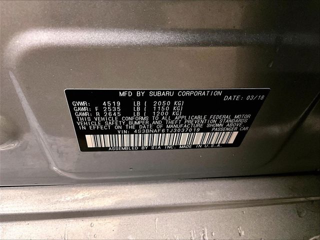 2018 Subaru Legacy 2.5i Silver at Subaru and VW of Moon Township