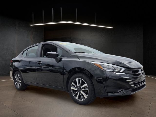 Super Black 2025 Nissan Versa Sedan Front-Wheel Drive Continuously Variable Transmission