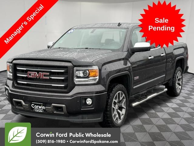 Gray (Iridium Metallic) 2014 GMC Sierra 1500 SLT Double Cab 4WD Pickup Truck Four-Wheel Drive 6-Speed Automatic Overdrive