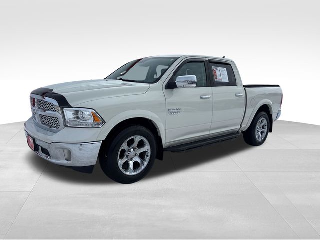 Pearl White 2018 RAM 1500 Laramie Crew Cab 4WD Pickup Truck Four-Wheel Drive 8-Speed Automatic