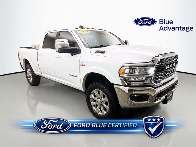 Bright White Clearcoat 2023 RAM 2500 Limited Crew Cab 4WD Pickup Truck Four-Wheel Drive 6-Speed Automatic