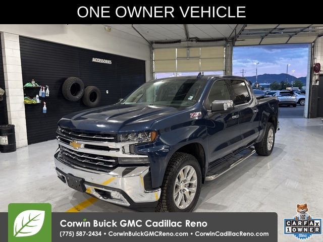 Northsky Blue Metallic 2021 Chevrolet Silverado 1500 LTZ Crew Cab 4WD Pickup Truck Four-Wheel Drive 8-Speed Automatic