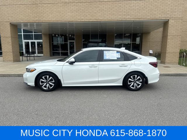 Platinum White Pearl 2025 Honda Civic Sedan Front-Wheel Drive Continuously Variable Transmission