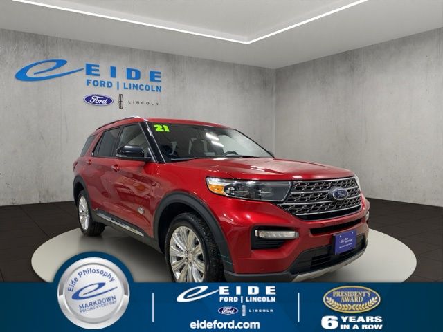 Rapid Red Metallic Tinted Clearcoat 2021 Ford Explorer SUV / Crossover All-Wheel Drive Automatic