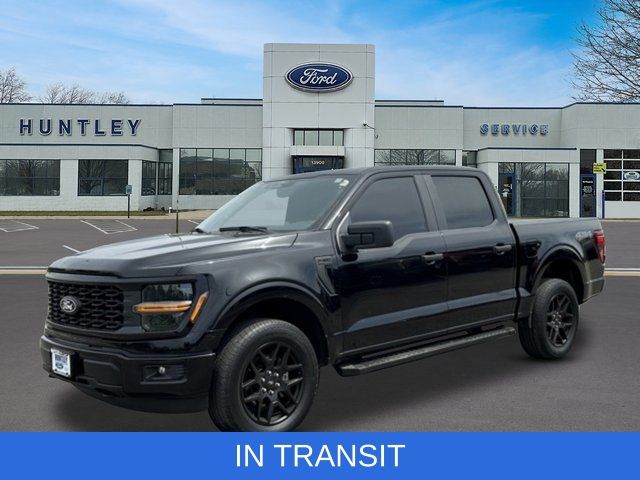 Black 2024 Ford F-150 STX SuperCrew 4WD Pickup Truck Four-Wheel Drive Automatic