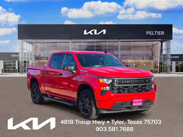 Red Hot 2025 Chevrolet Silverado 1500 Custom Crew Cab RWD Pickup Truck 4X2 8-Speed Automatic