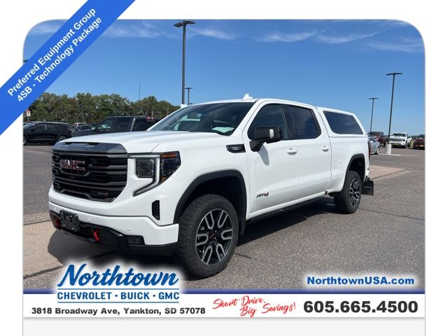 Summit White 2023 GMC Sierra 1500 AT4 Crew Cab 4WD Pickup Truck Four-Wheel Drive Automatic