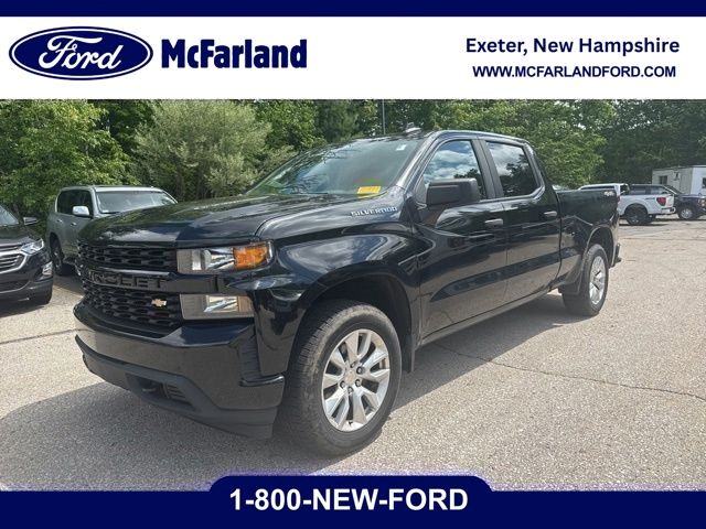 Black 2021 Chevrolet Silverado 1500 Custom Crew Cab 4WD Pickup Truck Four-Wheel Drive 8-Speed Automatic