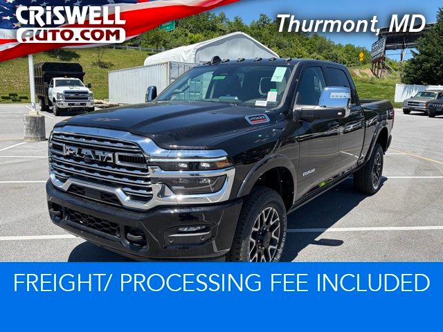 Diamond Black Crystal Pearlcoat 2026 RAM 2500 Limited Longhorn Crew Cab 4WD Pickup Truck Four-Wheel Drive 8-Speed Automatic