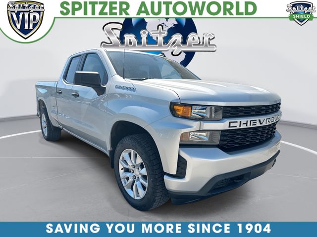 Silver Ice Metallic 2021 Chevrolet Silverado 1500 Custom Double Cab 4WD Pickup Truck Four-Wheel Drive 8-Speed Automatic