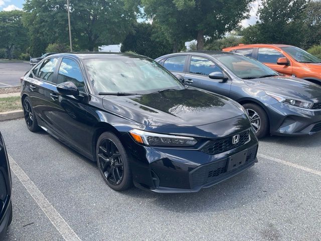 Black 2025 Honda Civic Sedan Front-Wheel Drive Continuously Variable Transmission