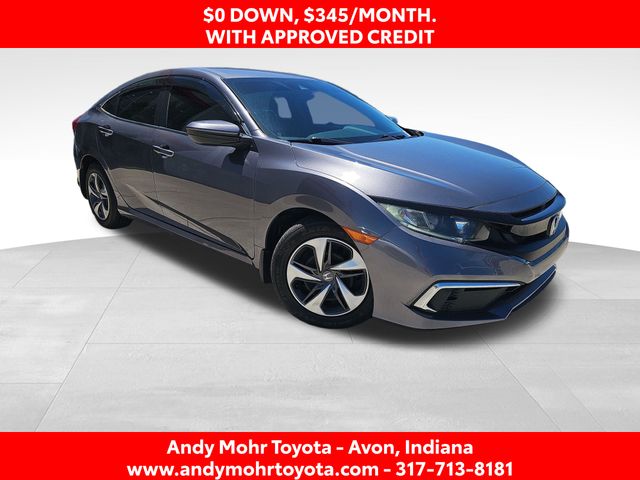 Gray (Modern Steel Metallic) 2021 Honda Civic LX FWD Sedan Front-Wheel Drive Continuously Variable Transmission