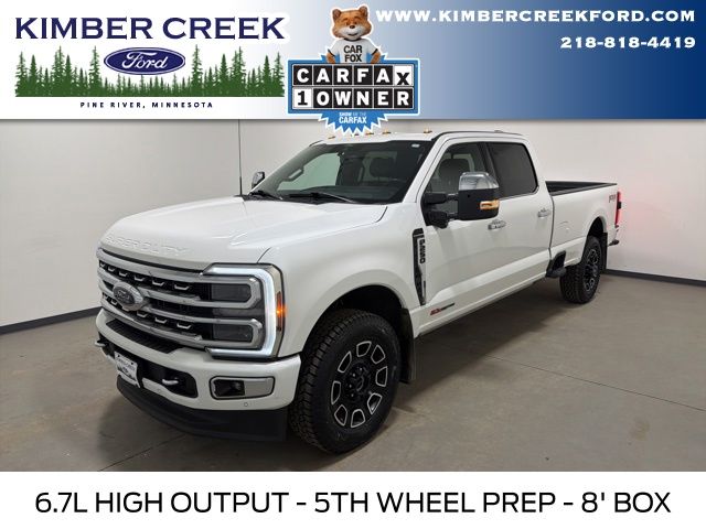 Star White Metallic Tri-Coat 2024 Ford F-250 Super Duty Platinum Crew Cab 4WD Pickup Truck Four-Wheel Drive Automatic