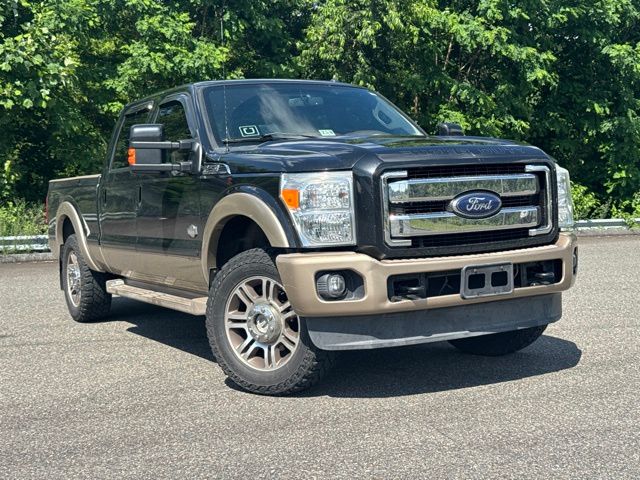 White 2014 Ford F-250 Super Duty King Ranch Crew Cab 4WD Pickup Truck Four-Wheel Drive 6-Speed Automatic Overdrive