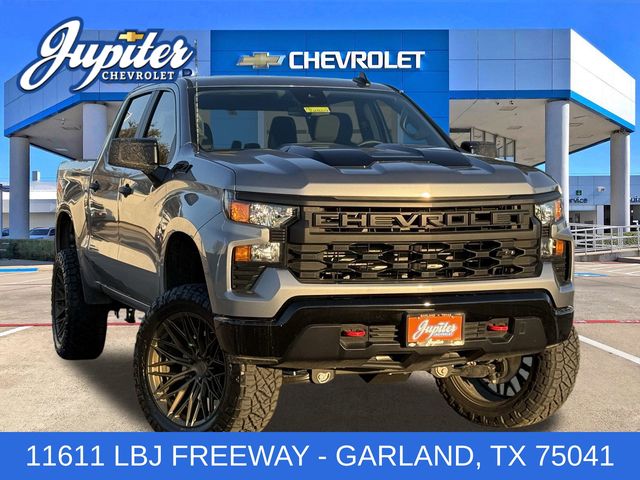 Sterling Gray Metallic 2026 Chevrolet Silverado 1500 Custom Trail Boss Crew Cab 4WD Pickup Truck Four-Wheel Drive 8-Speed Automatic