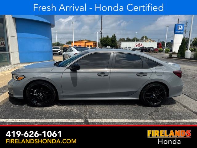 Urban Gray Pearl 2025 Honda Civic Hybrid Sedan Front-Wheel Drive Continuously Variable Transmission