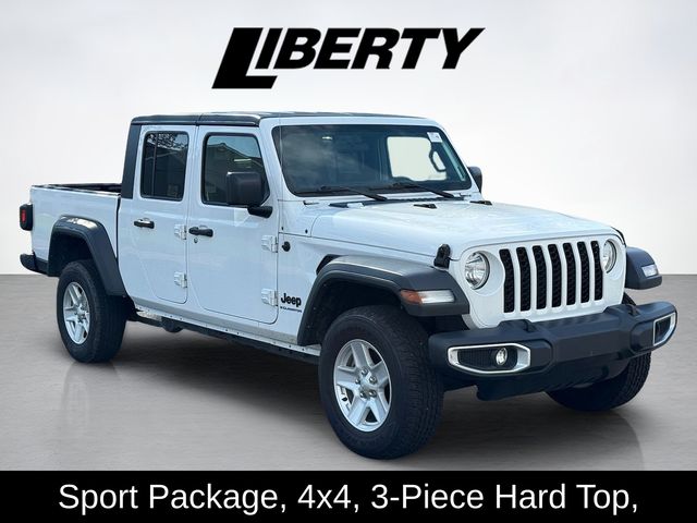 Bright White Clearcoat 2023 Jeep Gladiator Sport Crew Cab 4WD Pickup Truck Four-Wheel Drive 8-Speed Automatic