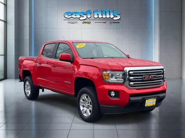 Cardinal Red 2018 GMC Canyon SLE Crew Cab 4WD Pickup Truck Four-Wheel Drive 8-Speed Automatic