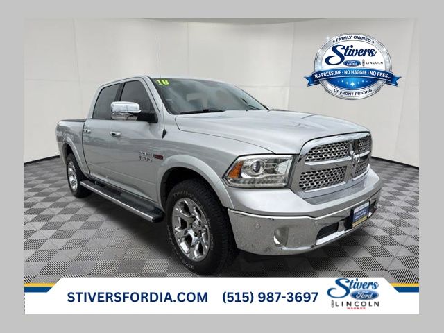 Bright Silver Clearcoat Metallic 2018 RAM 1500 Pickup Truck Four-Wheel Drive 8-Speed Automatic