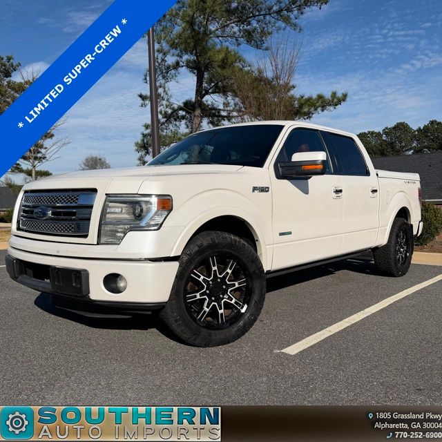 White Platinum Clearcoat Metallic 2013 Ford F-150 Limited SuperCrew Pickup Truck 4X2 6-Speed Automatic