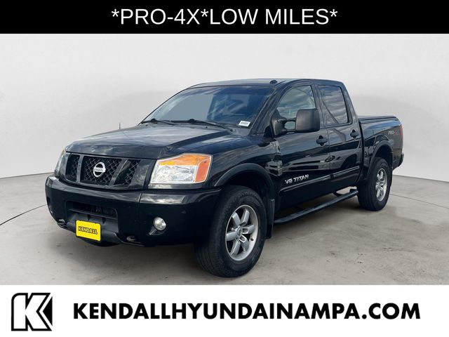 Galaxy Black 2012 Nissan Titan PRO-4X Crew Cab 4WD Pickup Truck Four-Wheel Drive 5-Speed Automatic