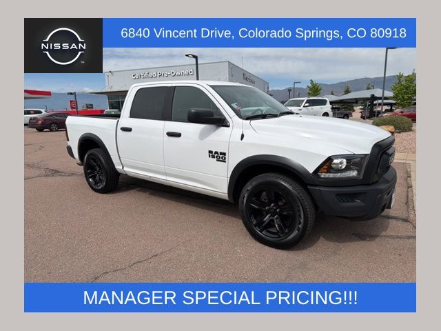 Bright White Clearcoat 2024 RAM 1500 Classic Warlock Crew Cab 4WD Pickup Truck Four-Wheel Drive 8-Speed Automatic