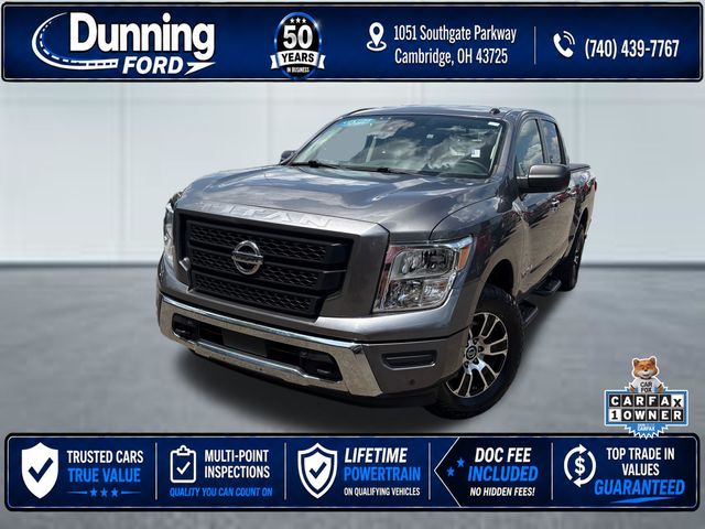 Gray (Gun Metallic) 2021 Nissan Titan Pickup Truck Four-Wheel Drive 9-Speed Automatic