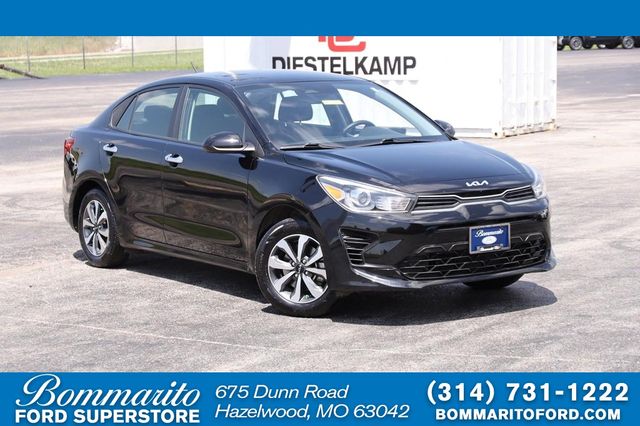 Aurora Black 2023 Kia Rio Sedan Front-Wheel Drive Continuously Variable Transmission