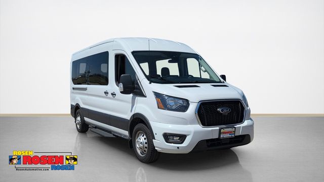 Oxford White 2024 Ford Transit Passenger 350 XLT Medium Roof LB AWD Van All-Wheel Drive