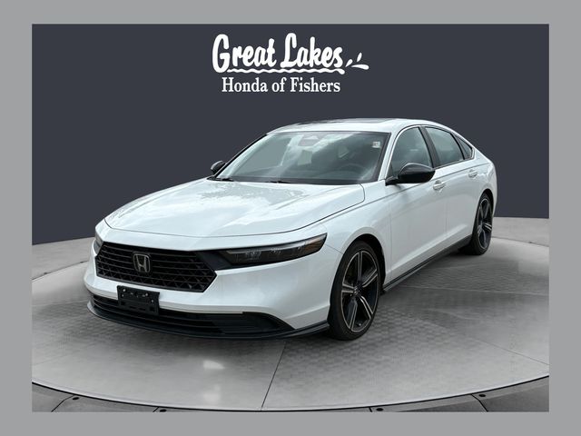 Platinum White Pearl 2024 Honda Accord Hybrid Sedan Front-Wheel Drive Continuously Variable Transmission