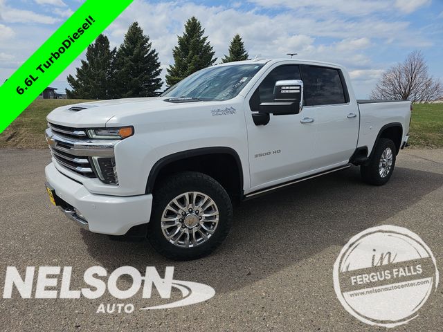 Summit White 2021 Chevrolet Silverado 3500HD High Country Crew Cab 4WD Pickup Truck Four-Wheel Drive Automatic