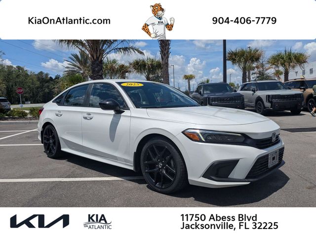 Platinum White Pearl 2024 Honda Civic Sedan Front-Wheel Drive Continuously Variable Transmission
