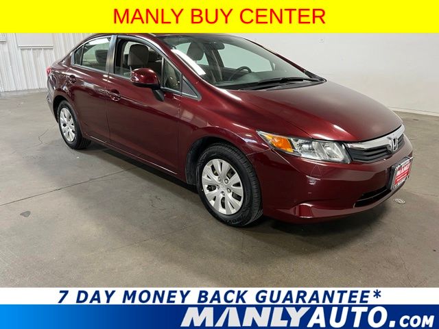 Red (crimson) 2012 Honda Civic Sedan Front-Wheel Drive 5-Speed Automatic