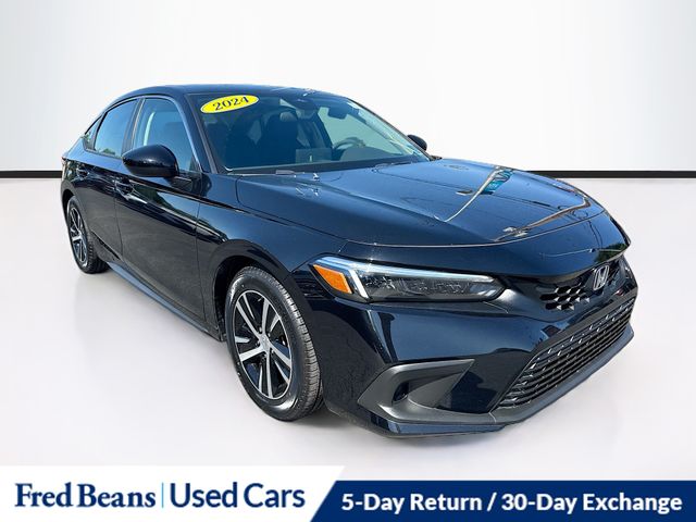Crystal Black Pearl 2024 Honda Civic Hatchback LX FWD Hatchback Front-Wheel Drive Continuously Variable Transmission