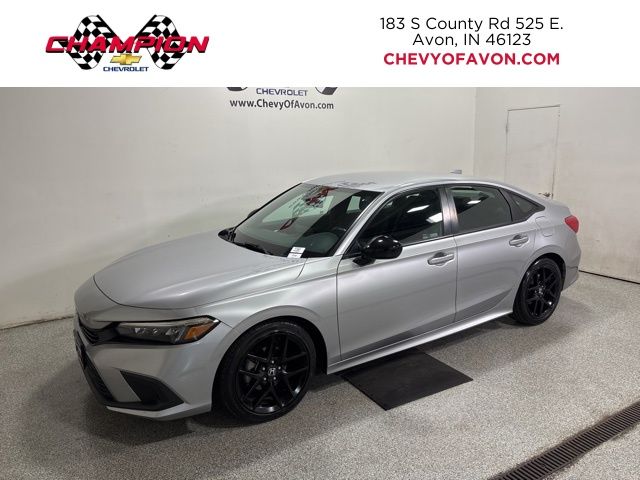 Silver 2024 Honda Civic Sport FWD Sedan Front-Wheel Drive Continuously Variable Transmission