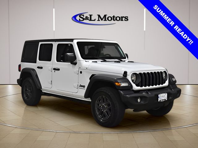 Bright White Clearcoat 2025 Jeep Wrangler Sport S 4-Door 4WD SUV / Crossover Four-Wheel Drive 8-Speed Automatic