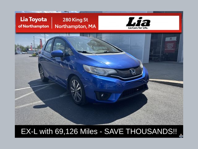 Blue 2015 Honda Fit EX-L Hatchback Front-Wheel Drive Continuously Variable Transmission